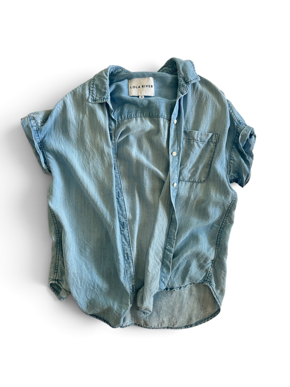 Chambray Light -Weight Button Up - Women’s M